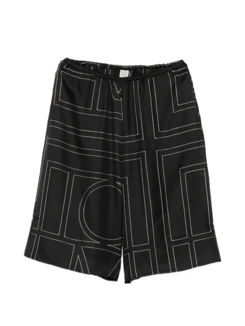 TOTEME monogram-print shorts Black 263WRB0422FB0704001