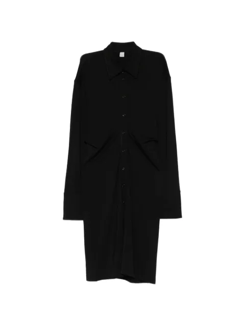 TOTEME ruched-detail shirt dress Black 263WRD0315FB0676001