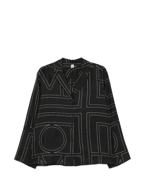 TOTEME monogram-print silk shirt Black 263WRT0881FB0704001