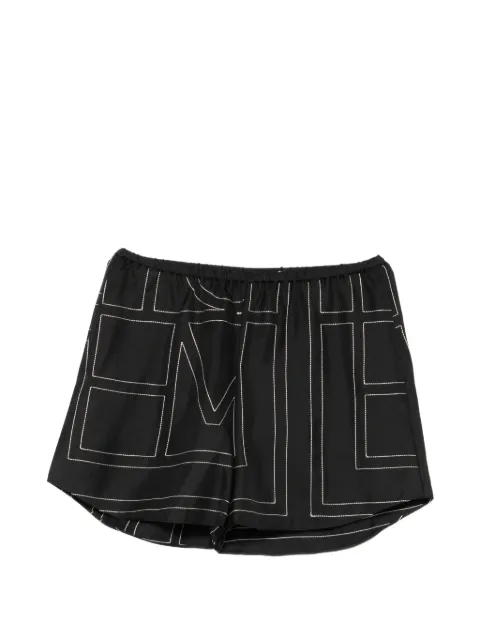 TOTEME topstitched silk shorts Black 263WRB0495FB0704001
