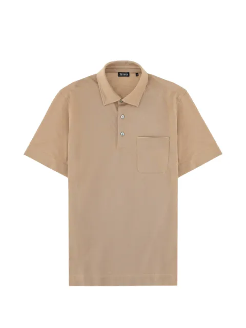 Zegna chest-pocket polo shirt Neutrals UH392A3H752