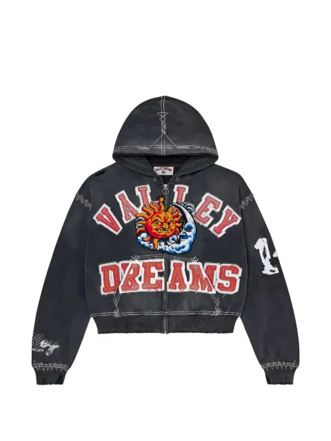 Vale Forever Sunny patch-detail hoodie Grey 1145110004VFSZUBBLAC