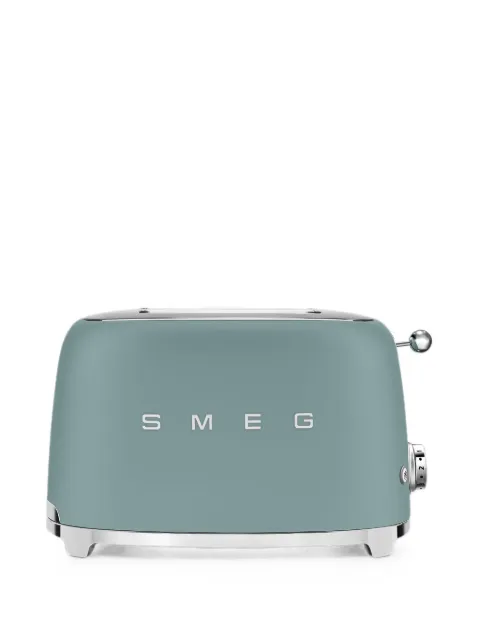 Smeg Anni 50 logo-plaque two-slot toaster Green TSF01EGMEU