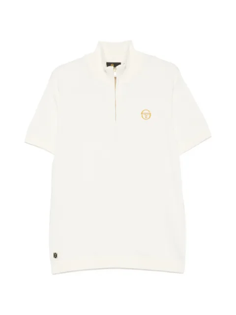 Sergio Tacchini logo-embroidered zipped polo shirt Neutrals 12223