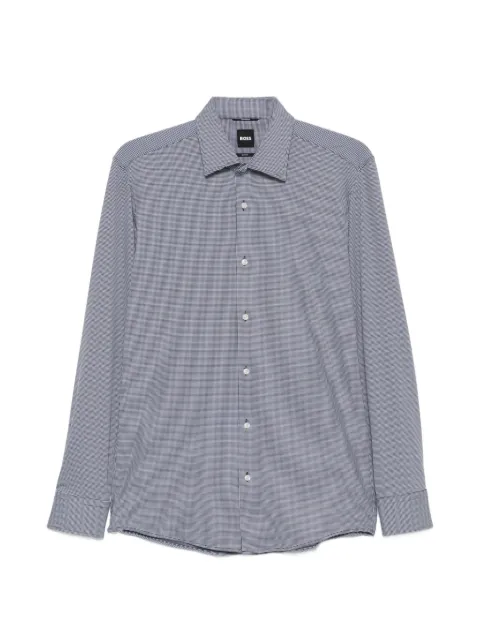 BOSS geometric-print long-sleeve shirt Grey 50567214