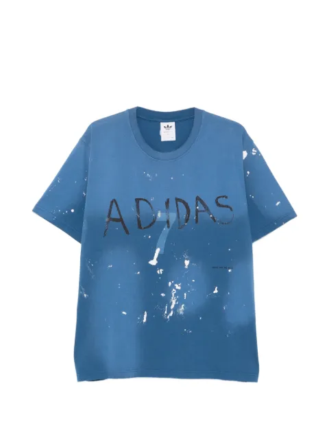 adidas x Adidas paint-splatter logo-print T-shirt Blue KS1341