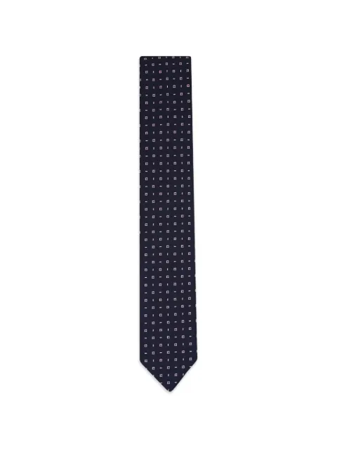 Zegna geometric-pattern silk tie Blue Z3D02TA31P8PI1