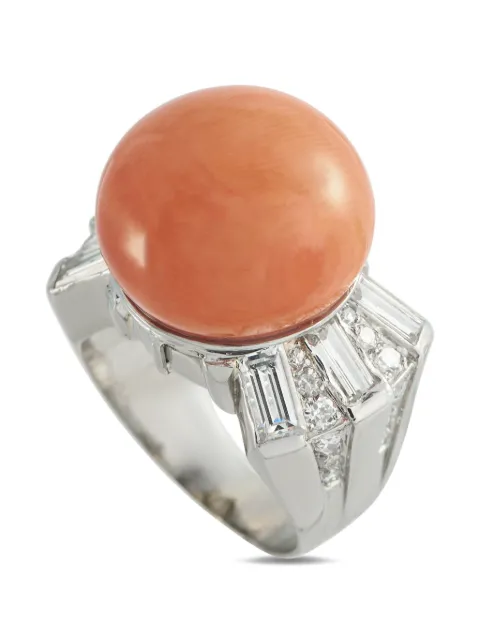 LB Exclusive coral and diamond ring Silver MF02050126