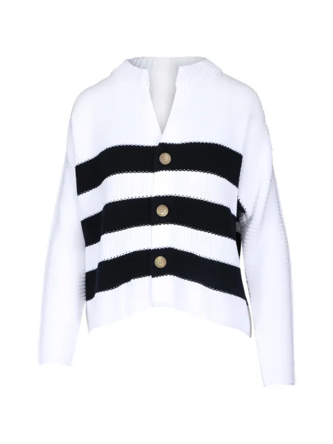 Frank & Eileen Montecito striped cardigan White SWEATER04WNVK
