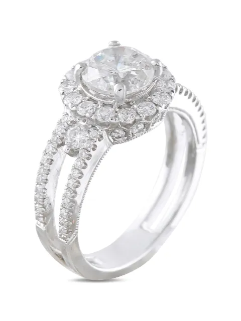 LB Exclusive diamond halo ring Silver MF27050126