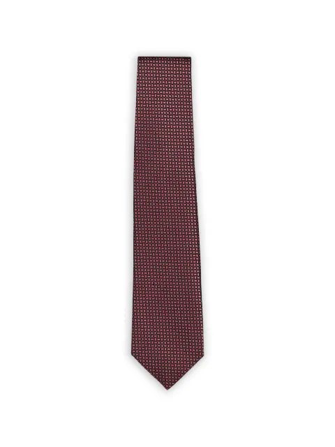 Isaia geometric-pattern silk tie Pink CV85501