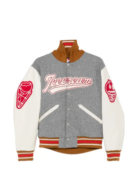 ICECREAM logo-patch bomber jacket Grey ICOU26201
