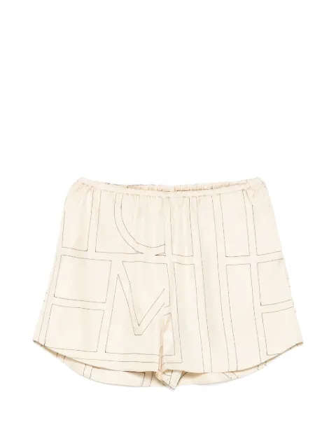 TOTEME monogram-print shorts Neutrals 263WRB0495FB0704