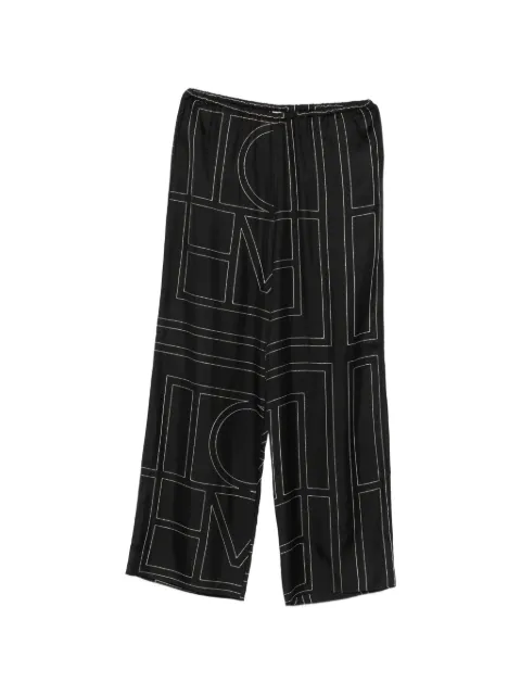 TOTEME logo-embroidered palazzo pants Black 263WRB0494FB0704001