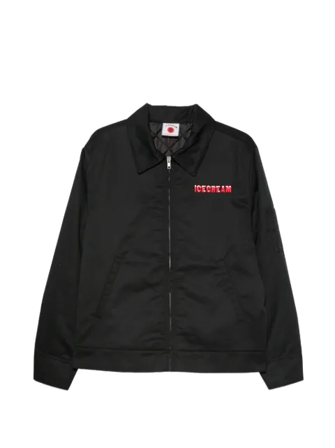 ICECREAM logo-embroidered zip-up jacket Black ICOU26204