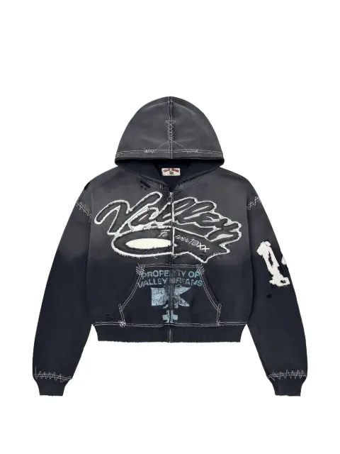 Vale logo-patch zip-up hoodie Black 114511SS2604VFRZUBBLAC