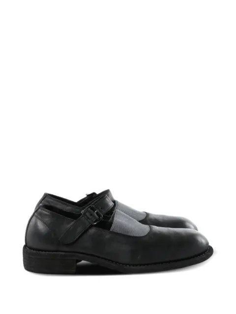 Guidi buckle-fastening leather ballet flats Black 992EF