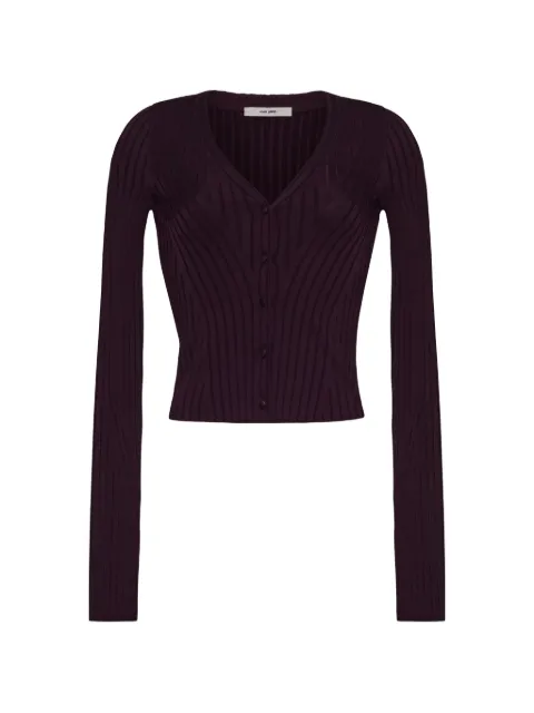Adam Lippes Greer ribbed-knit cardigan Purple R26631VI
