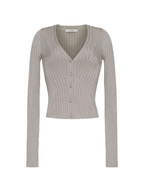 Adam Lippes Greer ribbed-knit cardigan Silver R26631VI