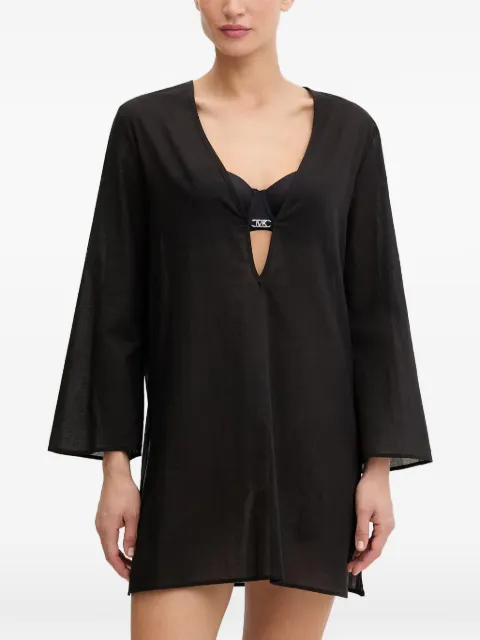 Michael Michael Kors logo-plaque kaftan Black MM7M354