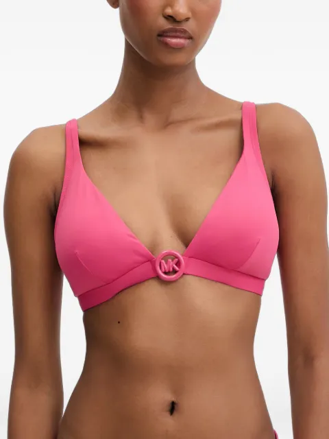 Michael Michael Kors logo-plaque bikini top Pink MM99982