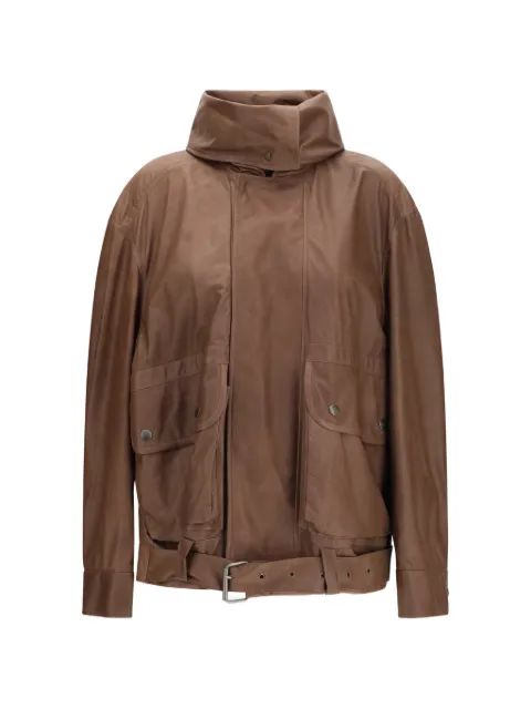 Calvin Klein Isa belted leather jacket Brown LV0VY01605WD4
