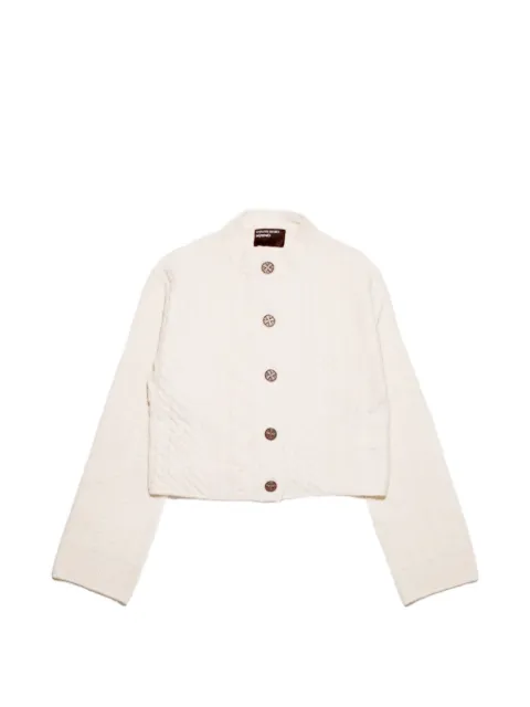 Enfants Riches Déprimés cable-knit cropped cardigan Neutrals 110709