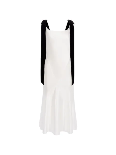 Nina Ricci bow-detail satin midi dress White 26ACRO030SE1415U1230