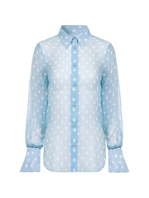 Nina Ricci polka-dot silk shirt Blue 26ACTO007SE1409I4052