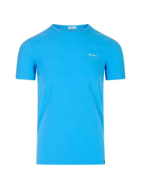 Kiton logo-embroidered T-shirt Blue UNWM008K0727H