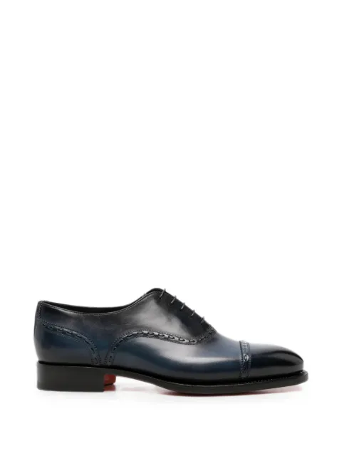 Santoni brogue-detail oxford shoes Blue MCAG18885MC3HWVE