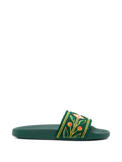 Casablanca floral-embroidered slides Green ASS26FW03002W
