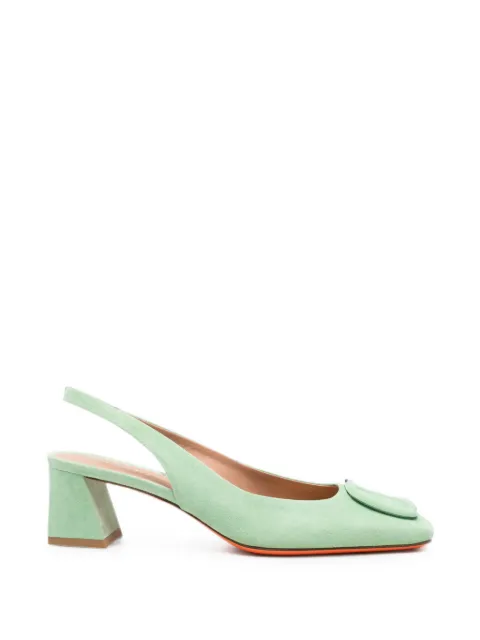 Santoni buckle-detail slingback pumps Green WDMN72213HA2NMGD