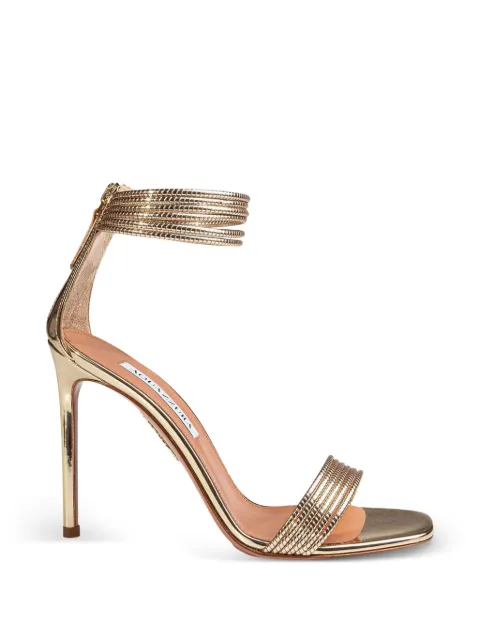 Aquazzura Sway metallic-effect multi-strap sandals Gold SWYHIGS0SSYSOG