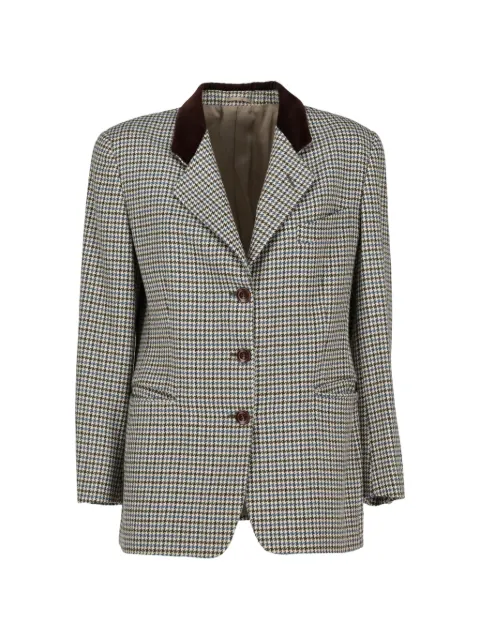 Burberry Pre-Owned houndstooth velvet-collar blazer Grey BR94267