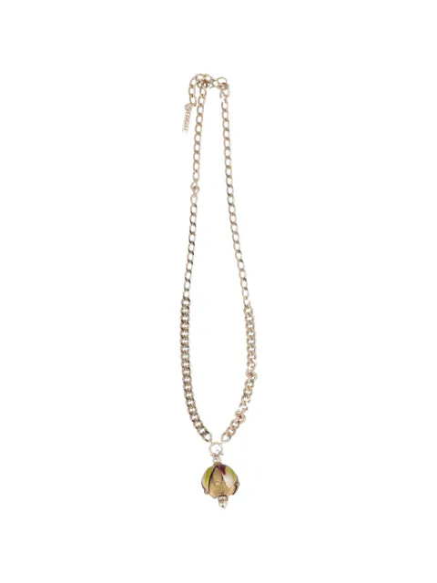 Escada Pre-Owned floral-pendant necklace Silver W13426103