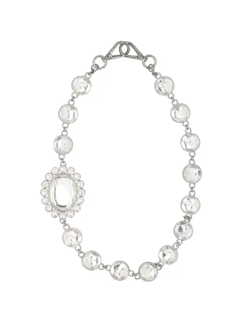 Miu Miu Pre-Owned crystal-embellished necklace Silver W13426140