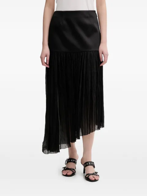 Miss Sixty pleated-detail asymmetric midi skirt Black 6M1KJ08500