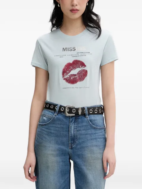 Miss Sixty embellished logo-print T-shirt Blue 6M1SJ36400
