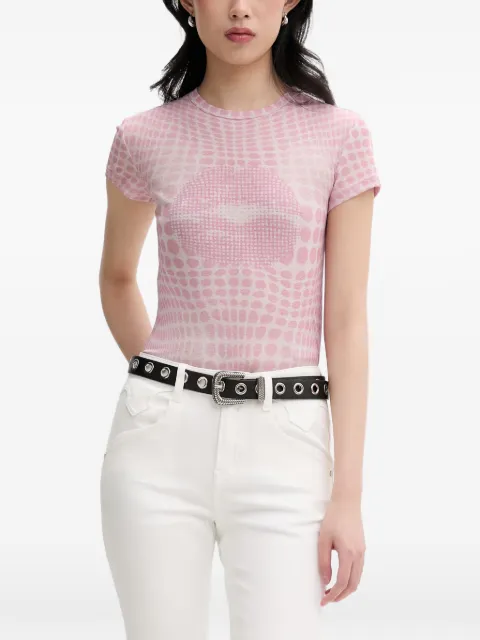 Miss Sixty polka-dot graphic-print T-shirt Pink 6M1SJ34600