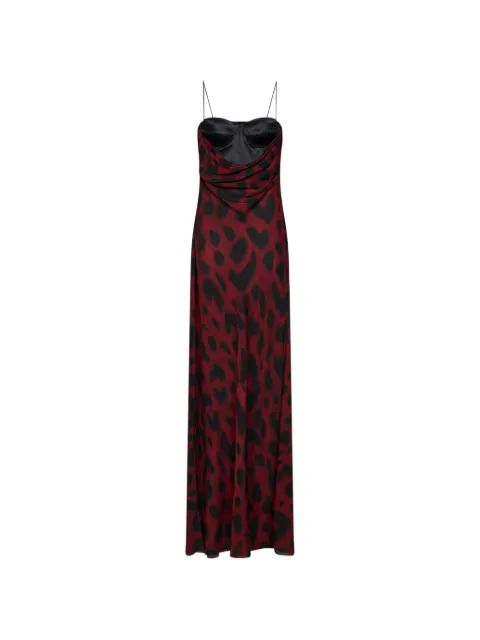 Alex Perry animalier-print draped dress Black D1706SS26P