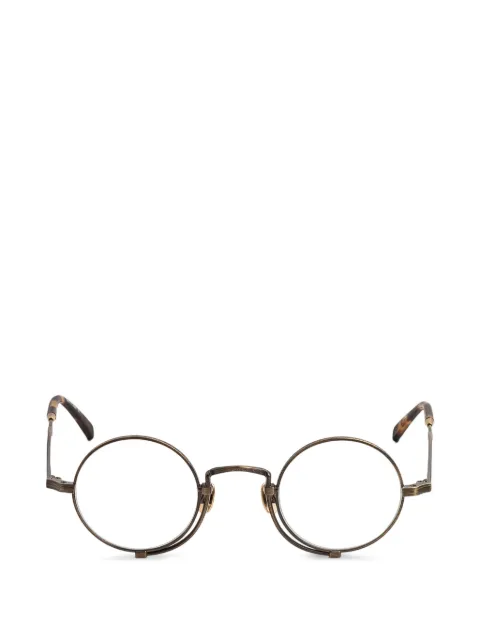 Matsuda engraved round-frame glasses Gold 10103H