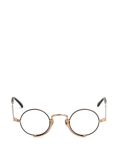 Matsuda engraved round-frame glasses Gold 10103H