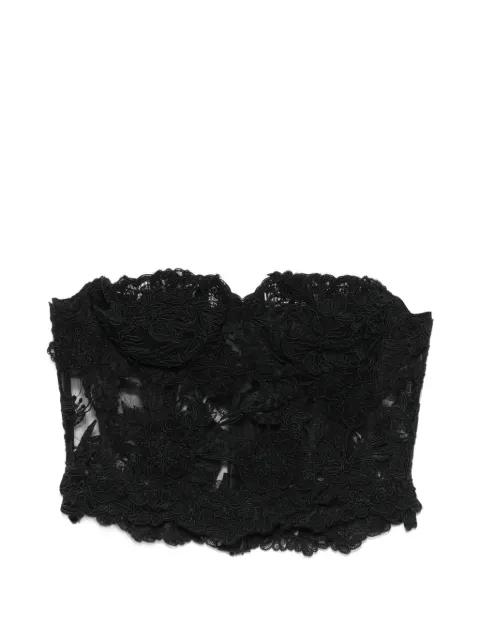 Ermanno Scervino lace-embroidered strapless top Black D482L708UZS