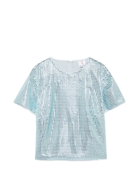 Casablanca embellished short-sleeve top Blue WSS26TP10901