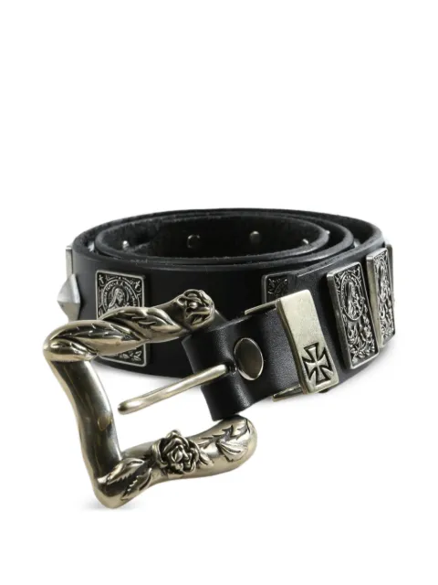 Enfants Riches Déprimés stud-embellished plaque-detail belt Black 100545