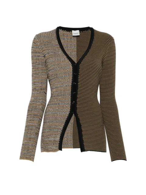 Nanushka striped space-dye cardigan Brown NW26SSCA23775