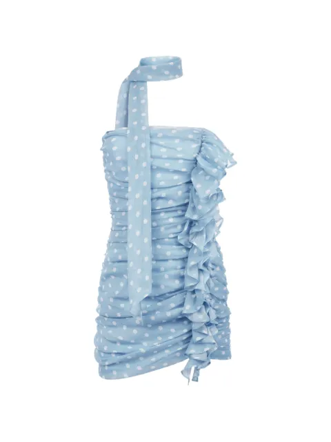 Nina Ricci polka-dot ruffled mini dress Blue 26ACRO047SE1409I4052