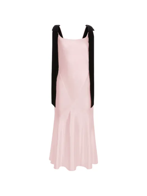 Nina Ricci bow-detail satin midi dress Pink 26ACRO030SE1415U1418