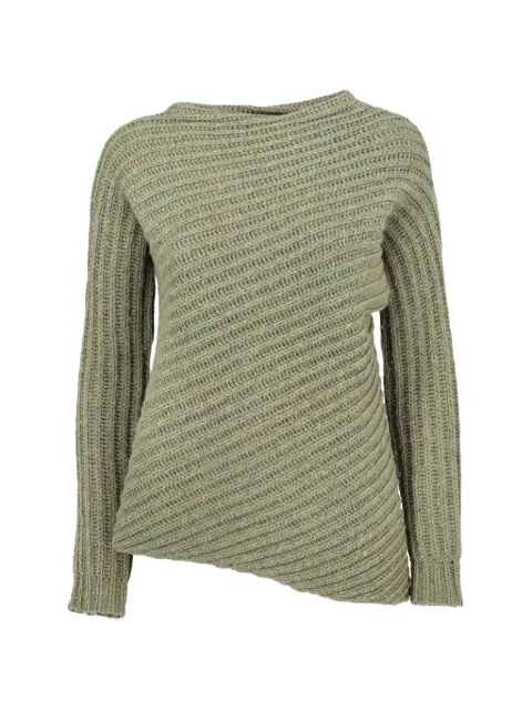 Maison Margiela ribbed-knit asymmetric sweater Green MR040625134